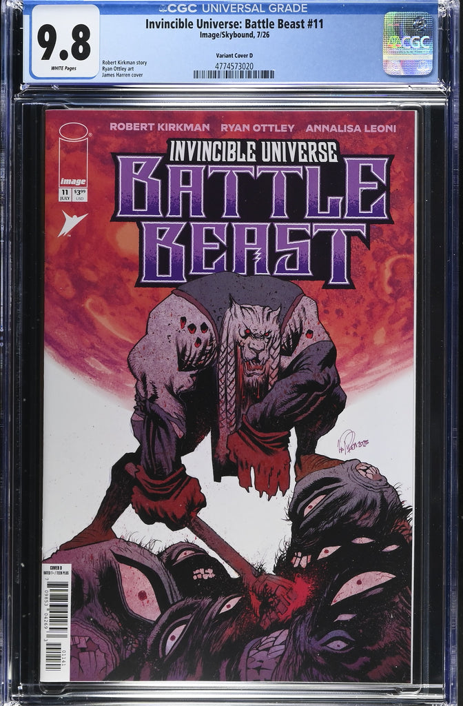 Invincible Universe Battle Beast #11 Cover D 1:25 Ratio James Harren Var CGC 9.8