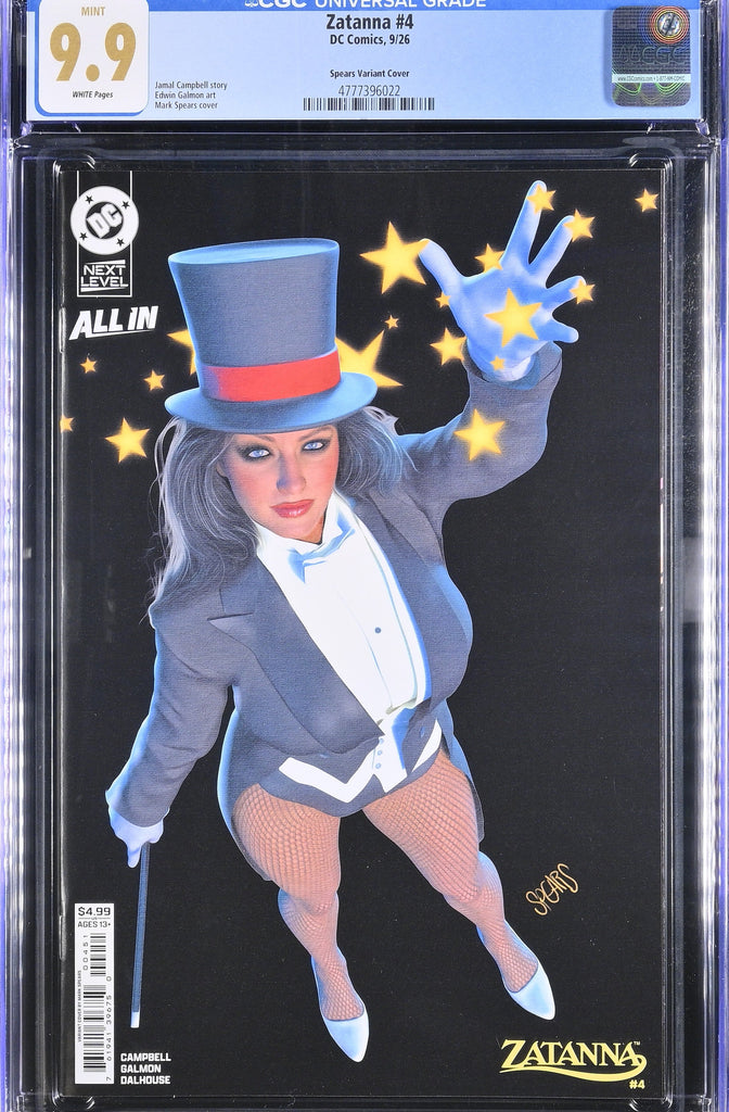 ZATANNA (2026) #4 CVR E MARK SPEARS CARD STOCK VAR | CGC 9.9