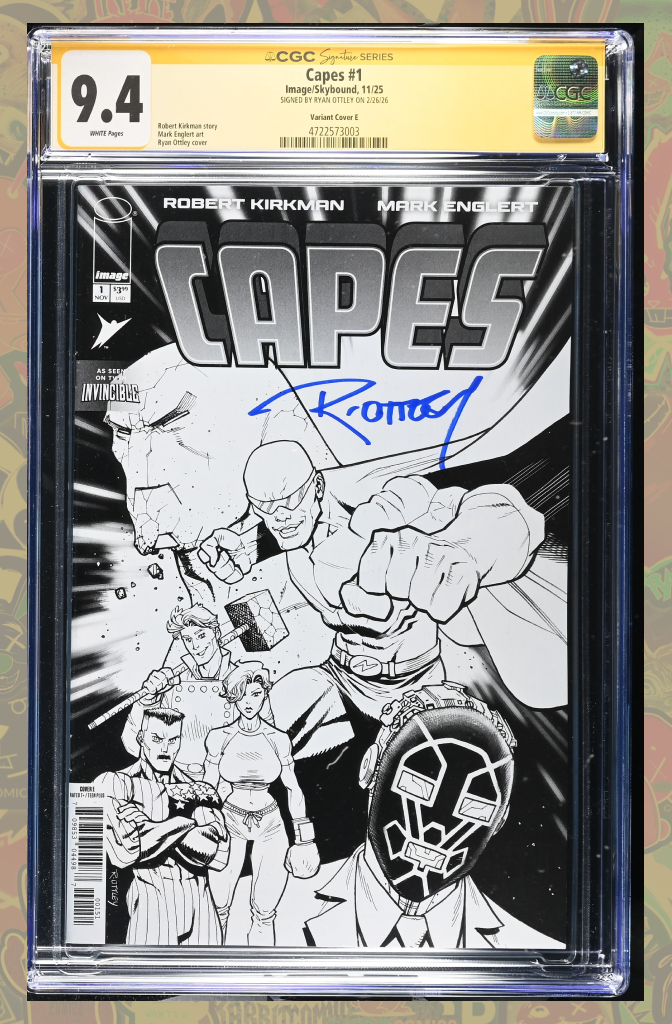 Invincible Universe Capes #2 Cover E 1 :50 Ratio Ryan Ottley Black & White Variant | CGC SS 9.6+ | PREORDER
