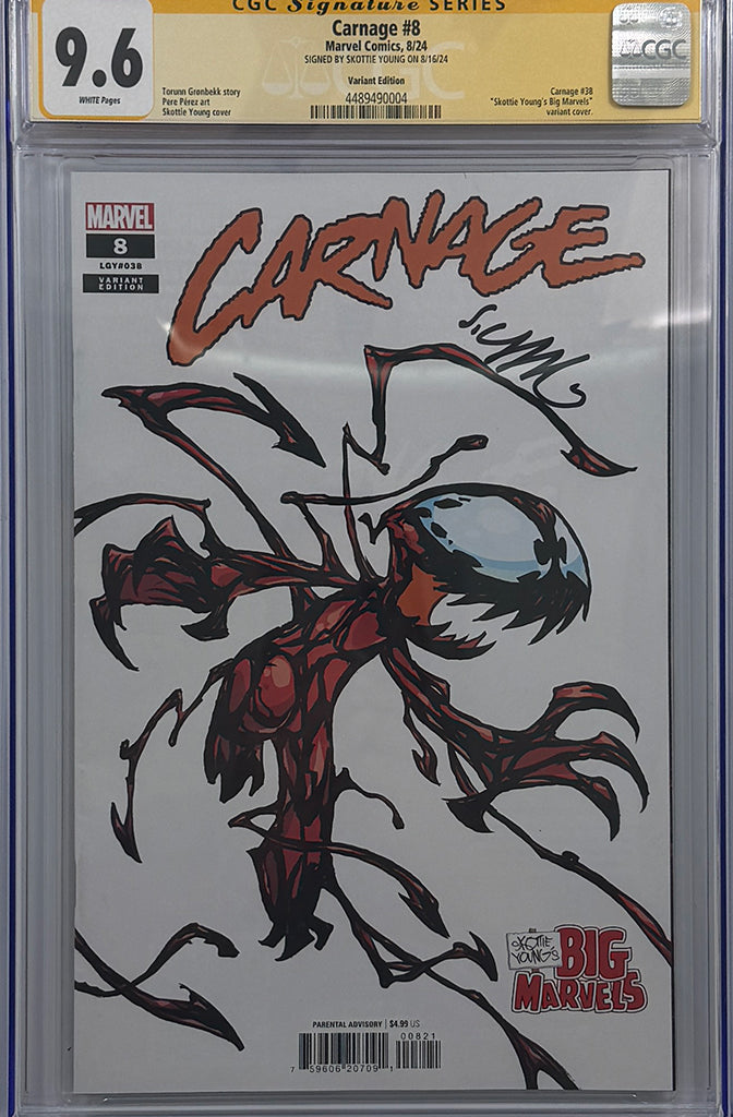 Carnage #8 | Young Variant | Signed by Skottie Young | CGC SS 9.6