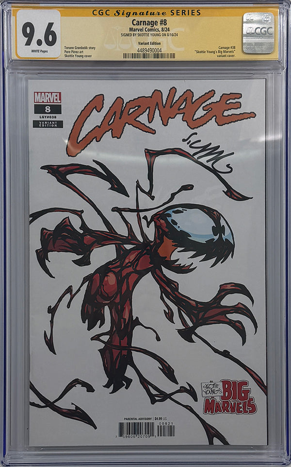 Carnage #8 | Young Variant | Signed by Skottie Young | CGC SS 9.6