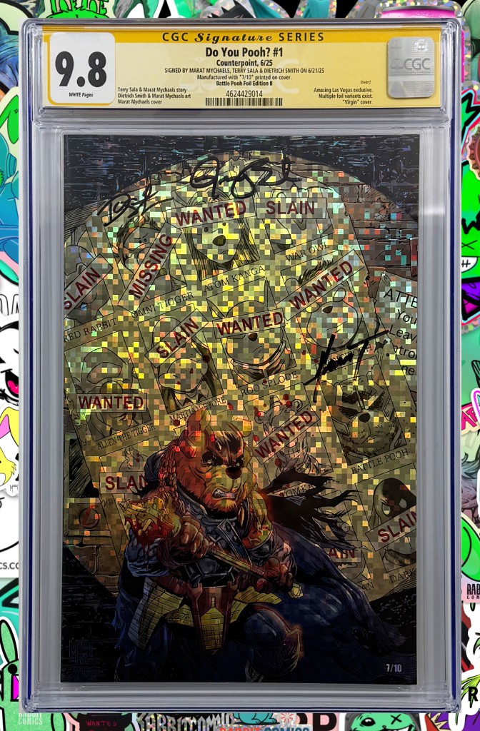 DO YOU POOH | BATTLE POOH Pixel FOIL VARIANT | 3X SIGNED | CGC SS 9.8