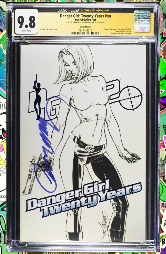 Danger Girl Twenty Years #NN  | J. Scott Campbell Blue Foil Variant | CGC SS 9.8 (JSA)
