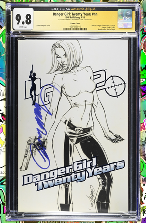 Danger Girl Twenty Years #NN  | J. Scott Campbell Blue Foil Variant | CGC SS 9.8 (JSA)