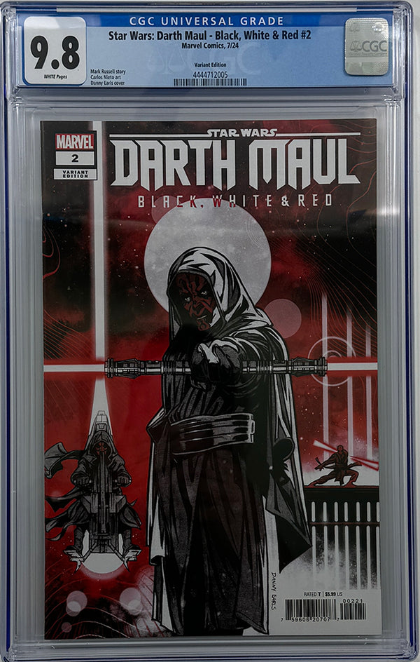 STAR WARS: DARTH MAUL - BLACK, WHITE & RED #2 | DANNY EARLS VARIANT | CGC 9.8