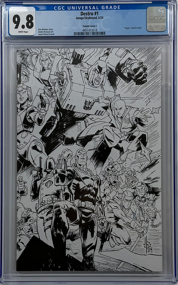 DESTRO #1 (OF 5) | CVR J B&W JASON HOWARD CONNECTING EU ANNIVERSARY VARIANT | CGC 9.8