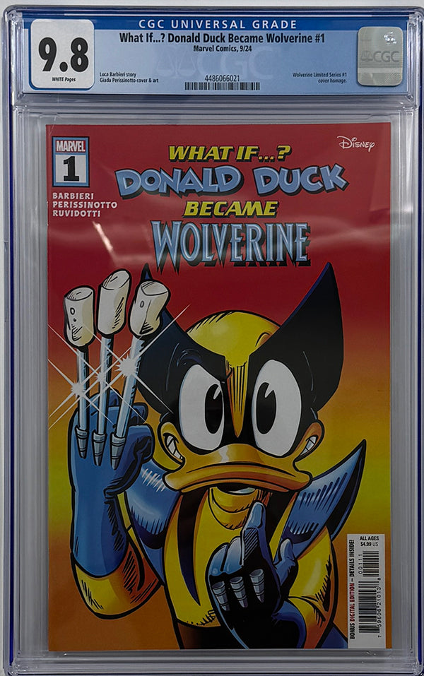 MARVEL & DISNEY: WHAT IF...? DONALD DUCK BECAME WOLVERINE #1 | MAIN COVER | CGC 9.8