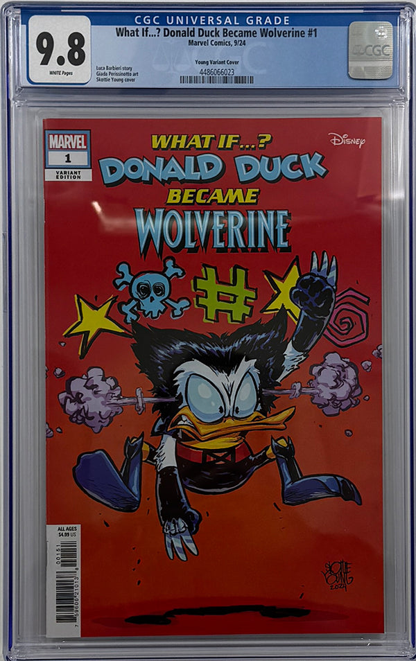 MARVEL & DISNEY: WHAT IF...? DONALD DUCK BECAME WOLVERINE #1 | SKOTTIE YOUNG VARIANT | CGC 9.8