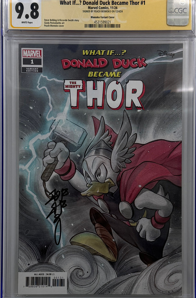 WHAT IF...? DONALD DUCK BECAME THOR #1 | PEACH MOMOKO VARIANT | CGC SS 9.8