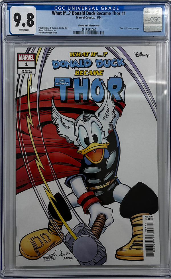 WHAT IF...? DONALD DUCK BECAME THOR #1 | WALT SIMONSON VARIANT | CGC 9.8