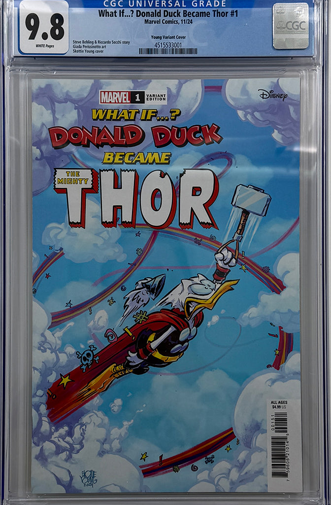 WHAT IF...? DONALD DUCK BECAME THOR #1 | SKOTTIE YOUNG VARIANT | CGC 9.8