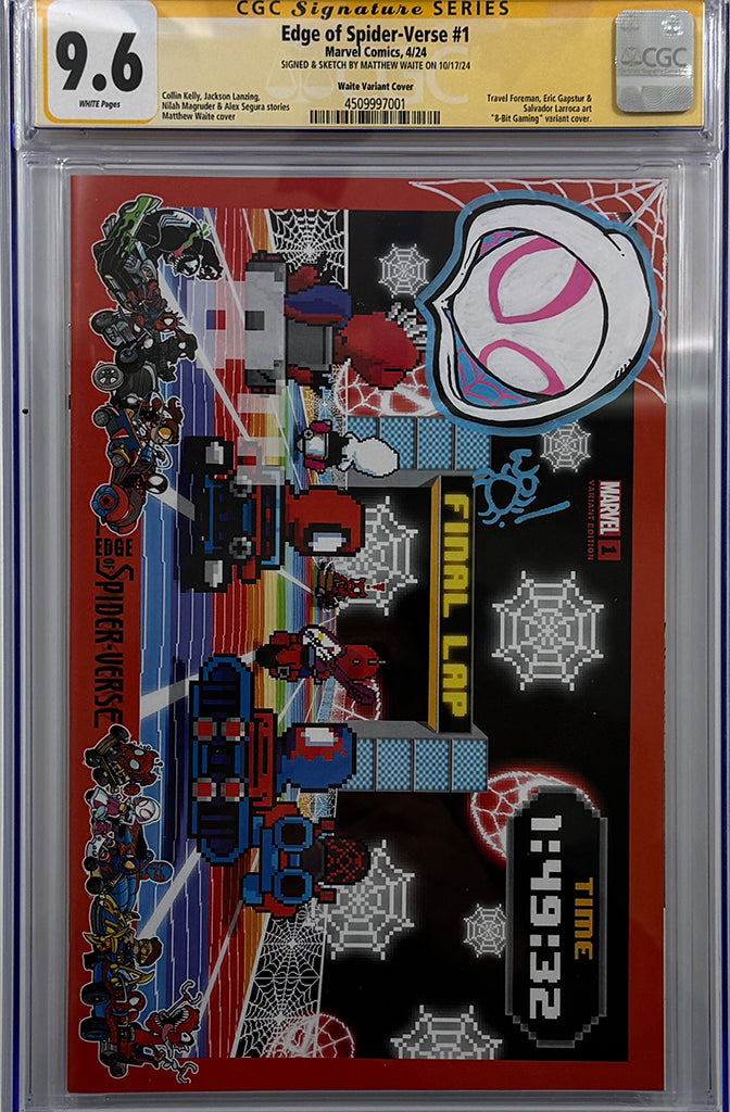 EDGE OF SPIDER-VERSE #1 | WAITE 8BIT MARIO KART VARIANT SPIDER-GWEN REMARK | CGC SS 9.6