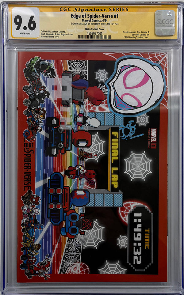 EDGE OF SPIDER-VERSE #1 | WAITE 8BIT MARIO KART VARIANT SPIDER-GWEN REMARK | CGC SS 9.6