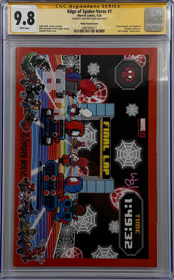 EDGE OF SPIDER-VERSE #1 | MATTHEW WAITE 8BIT MARIO KART VARIANT | CGC SS 9.8