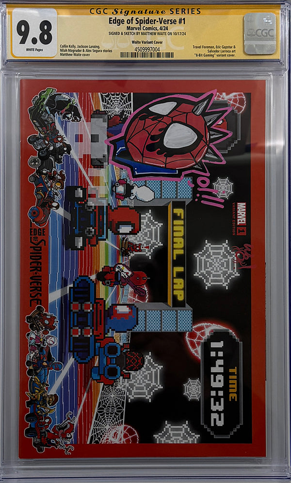 EDGE OF SPIDER-VERSE #1 | WAITE 8BIT MARIO KART VARIANT SPIDER-PUNK REMARK | CGC SS 9.8