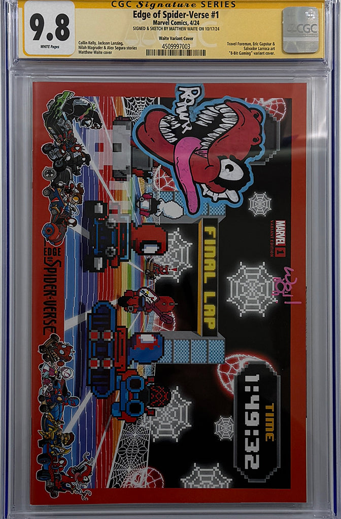 EDGE OF SPIDER-VERSE #1 | WAITE 8BIT MARIO KART VARIANT SPIDER-REX REMARK | CGC SS 9.8