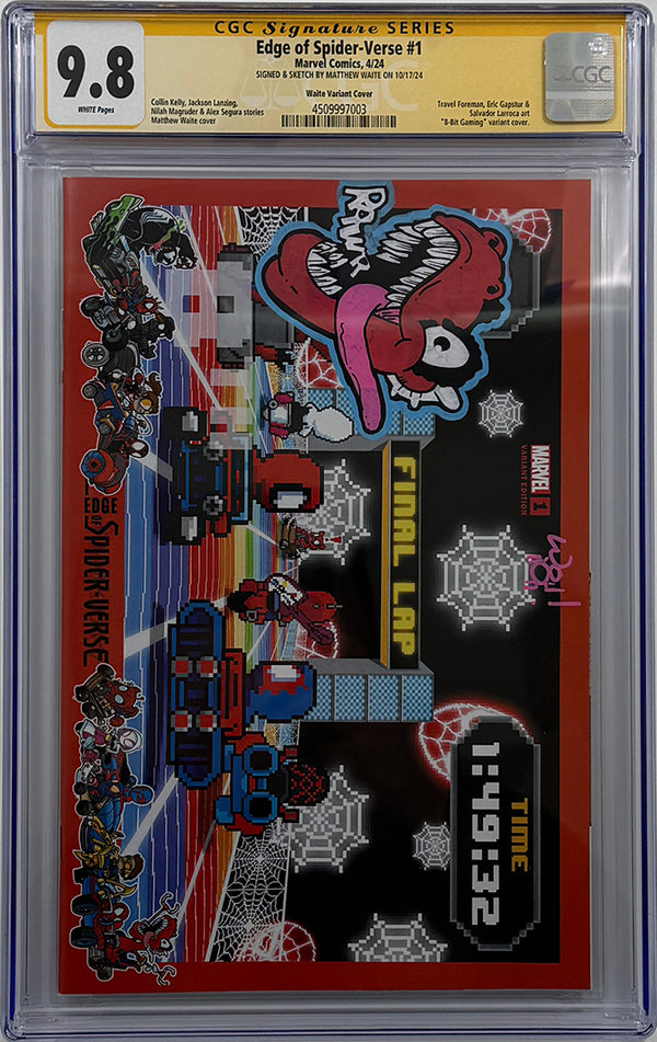 EDGE OF SPIDER-VERSE #1 | WAITE 8BIT MARIO KART VARIANT SPIDER-REX REMARK | CGC SS 9.8