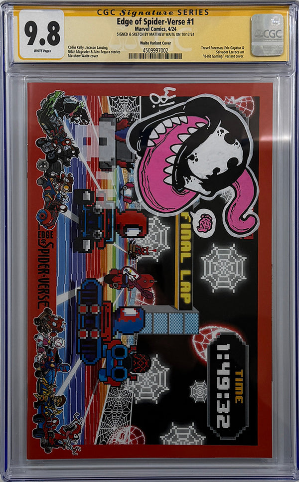 EDGE OF SPIDER-VERSE #1 | WAITE 8BIT MARIO KART VARIANT VENOM REMARK | CGC SS 9.8