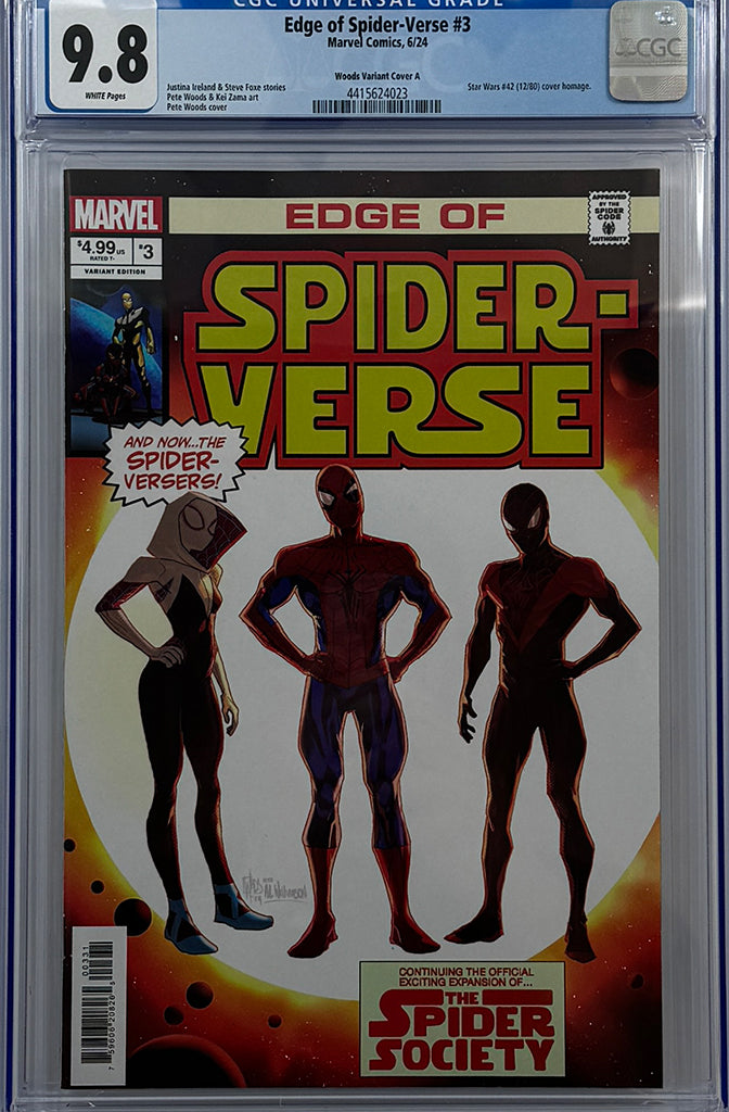 EDGE OF SPIDER-VERSE #3 | PETE WOODS HOMAGE VARIANT | CGC 9.8