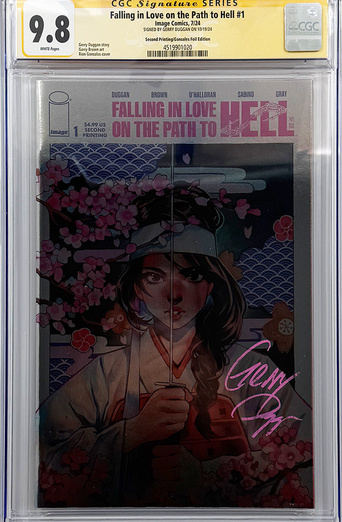 FALLING IN LOVE ON THE PATH TO HELL #1 | RIAN GONZALES FOIL VARIANT | CGC SS 9.8