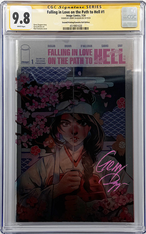 FALLING IN LOVE ON THE PATH TO HELL #1 | RIAN GONZALES FOIL VARIANT | CGC SS 9.8