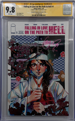 FALLING IN LOVE ON THE PATH TO HELL #1 | RIAN GONZALES SPOT FOIL VARIANT | CGC SS 9.8