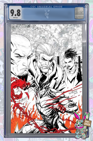 Fireborn #1 Cover L Tyler Kirkham Black & White & Blood Full Art Variant | CGC 9.8