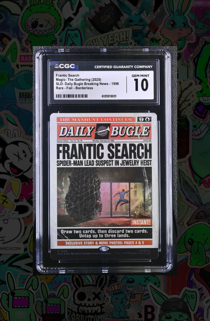 Frantic Search | MTG | Spider-Man Secret Lair 1996 | Rare Foil Borderless | CGC 10
