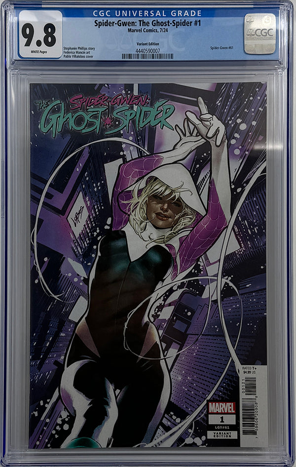 SPIDER-GWEN: THE GHOST-SPIDER #1 | PABLO VILLALOBOS VARIANT | CGC 9.8