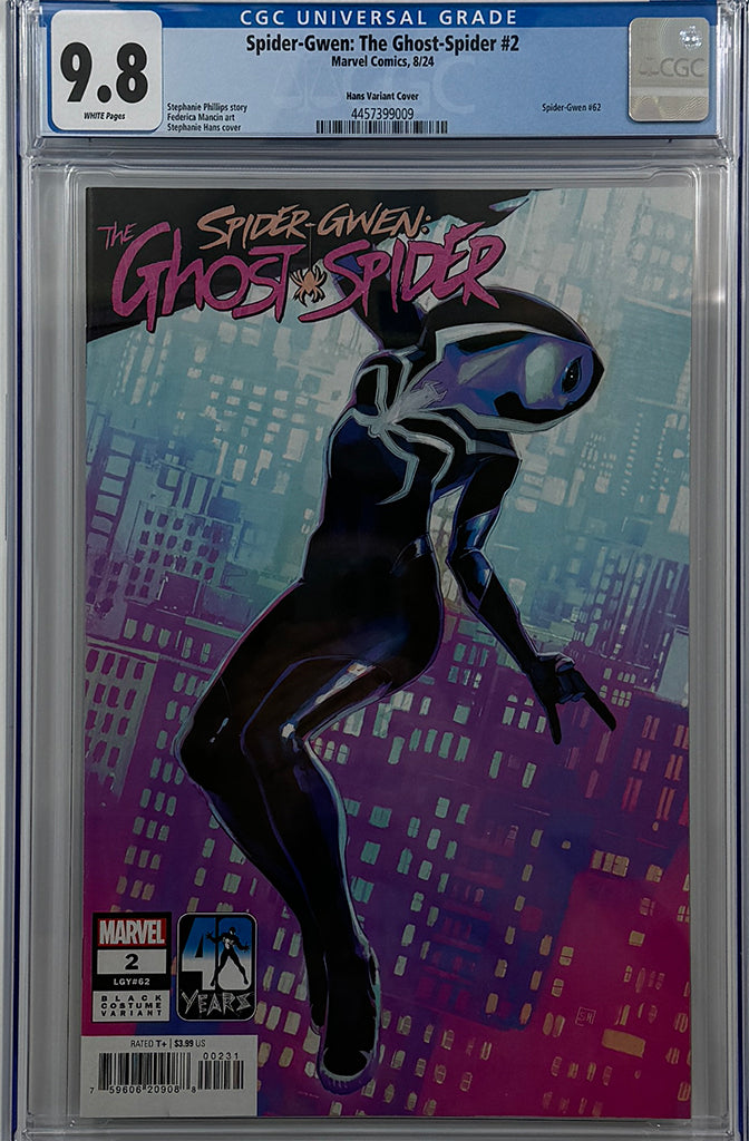 SPIDER-GWEN: THE GHOST-SPIDER #2 | STEPHANIE HANS BLACK COSTUME VARIANT | CGC 9.8