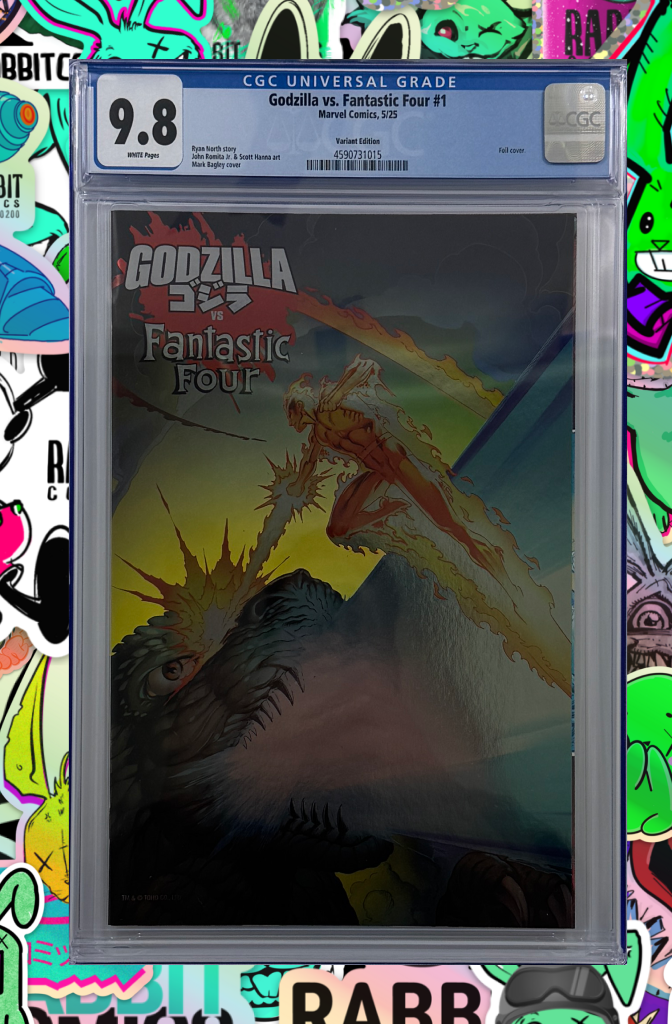 GODZILLA VS. FANTASTIC FOUR #1 | MARK BAGLEY FOIL VARIANT | CGC 9.8