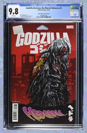 Godzilla Destroys The Marvel Universe #3 John Tyler Christopher Action Figure Variant | CGC 9.8