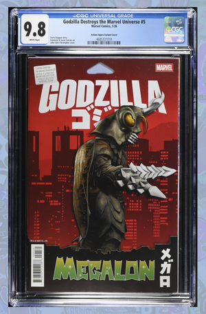 Godzilla Destroys The Marvel Universe #5 John Tyler Christopher Action Figure Variant | CGC 9.8