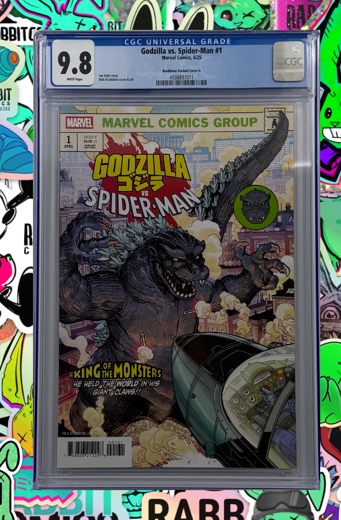 Godzilla vs. Spider-Man #1 | Nick Bradshaw Monster Homage Variant | CGC 9.8