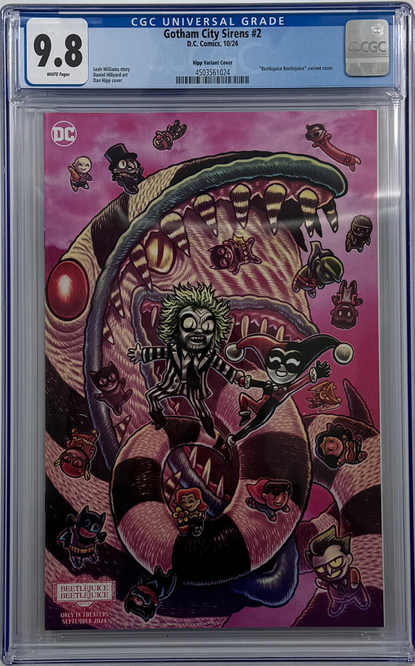 GOTHAM CITY SIRENS #2 (OF 4) | CVR G DAN HIPP BEETLEJUICE CARD STOCK | CGC 9.8