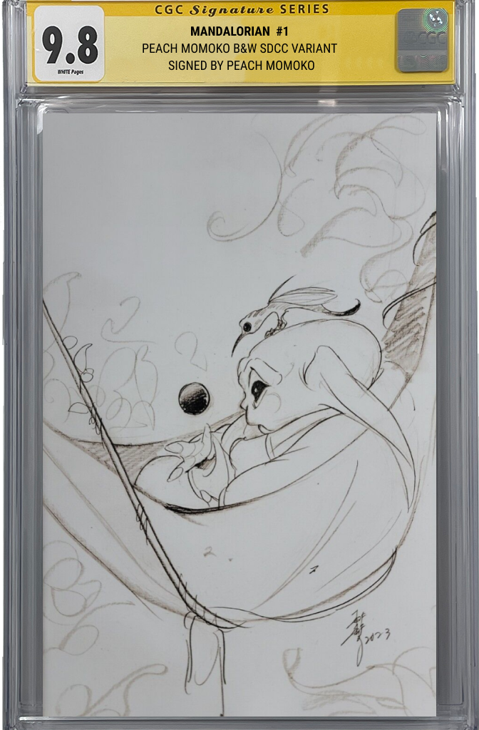 THE MANDALORIAN #1 S2 | PEACH MOMOKO B&W SDCC VIRGIN VARIANT | CGC SS 9.8