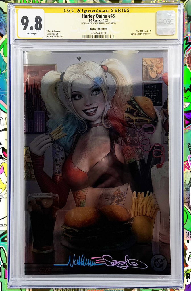Harley Quinn #45 | Szerdy Foil Tattoo Dinner Variant | CGC SS 9.8