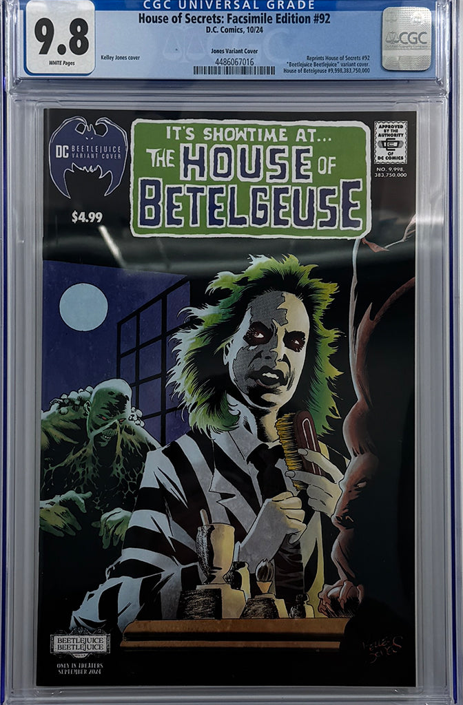HOUSE OF SECRETS #92 FACSIMILE EDITION (2024) | CVR D KELLEY JONES BEETLEJUICE CARD STOCK VARIANT | CGC 9.8