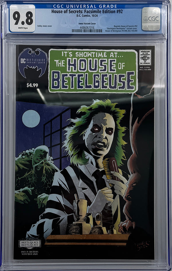 HOUSE OF SECRETS #92 FACSIMILE EDITION (2024) | CVR D KELLEY JONES BEETLEJUICE CARD STOCK VARIANT | CGC 9.8