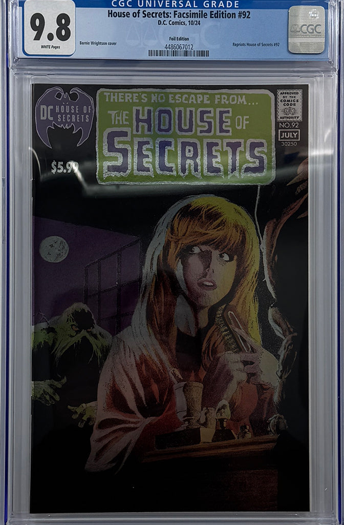 HOUSE OF SECRETS #92 | FACSIMILE EDITION (2024) CVR B BERNIE WRIGHTSON FOIL VARIANT | CGC 9.8