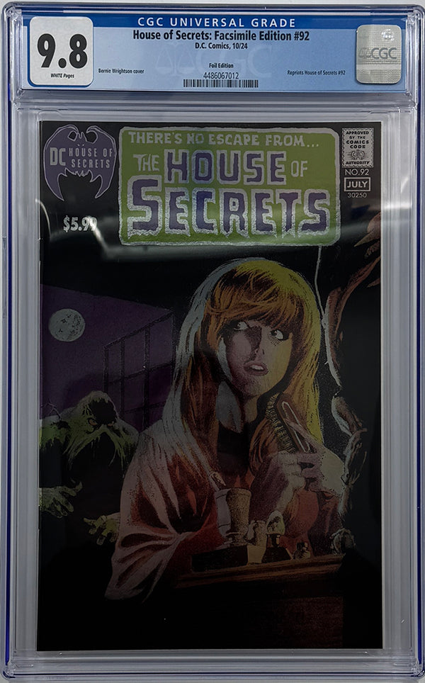 HOUSE OF SECRETS #92 | FACSIMILE EDITION (2024) CVR B BERNIE WRIGHTSON FOIL VARIANT | CGC 9.8