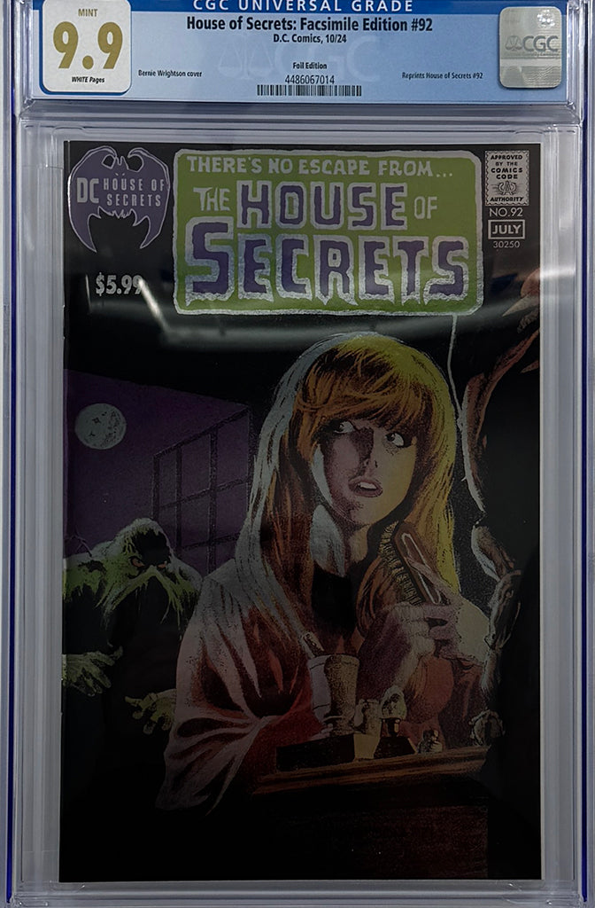 HOUSE OF SECRETS #92 | FACSIMILE EDITION (2024) CVR B BERNIE WRIGHTSON FOIL VARIANT | CGC 9.9