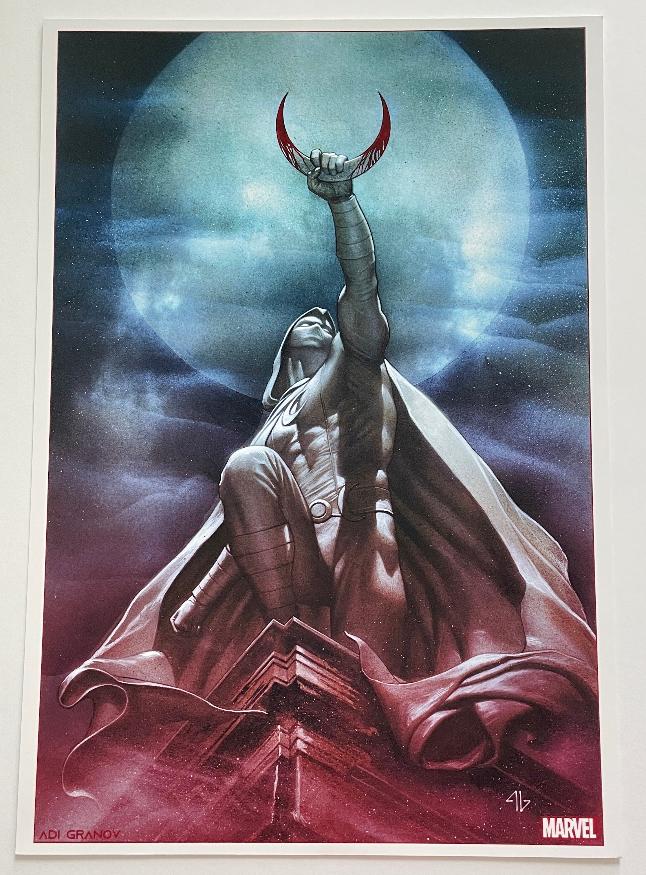 Adi Granov Marvel Art Print | 11.75 x 16.5 | Moon Knight – Rabbit Comics