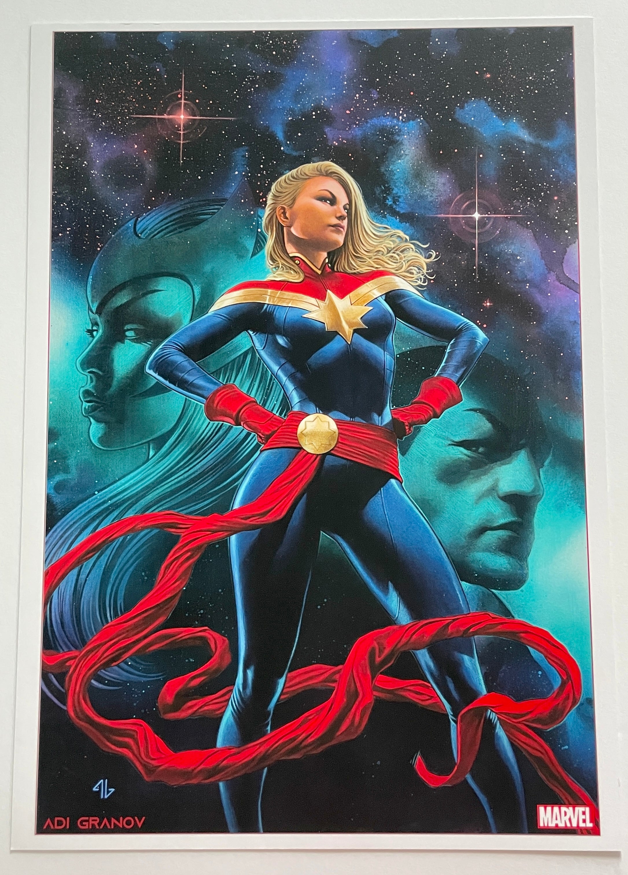 Adi Granov Marvel Art Print | 11.75 x 16.5 | Captain Marvel – Rabbit Comics