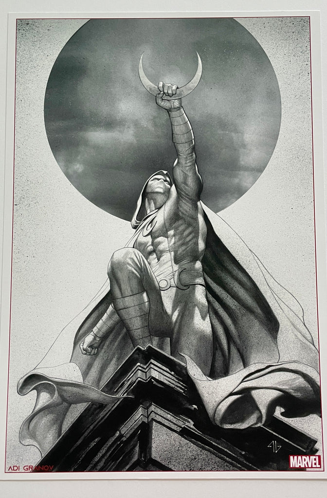 Adi Granov Marvel Art Print | 11.75 x 16.5 | Moon Knight Black and White