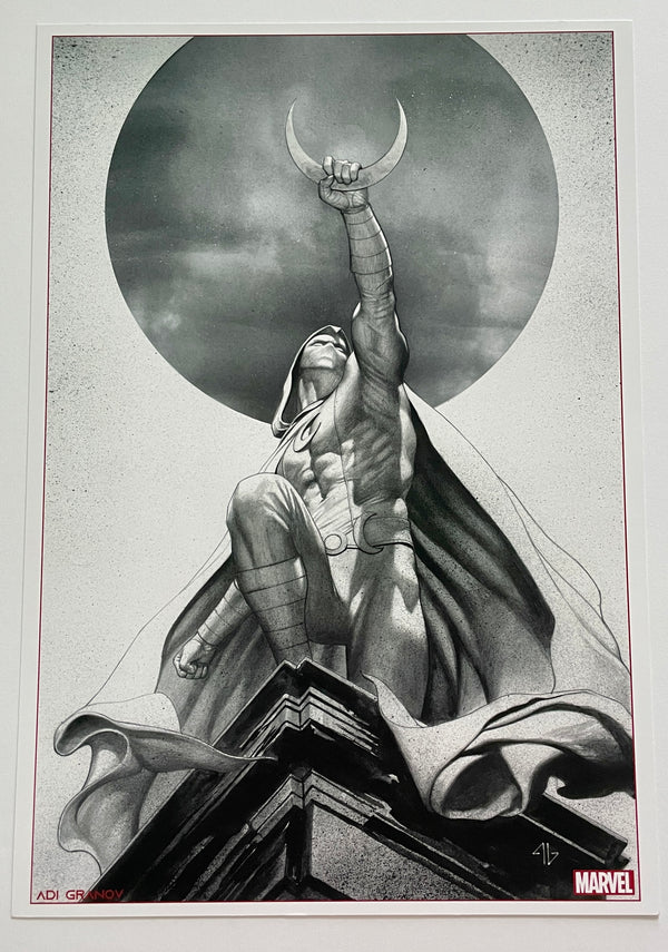 Adi Granov Marvel Art Print | 11.75 x 16.5 | Moon Knight Black and White