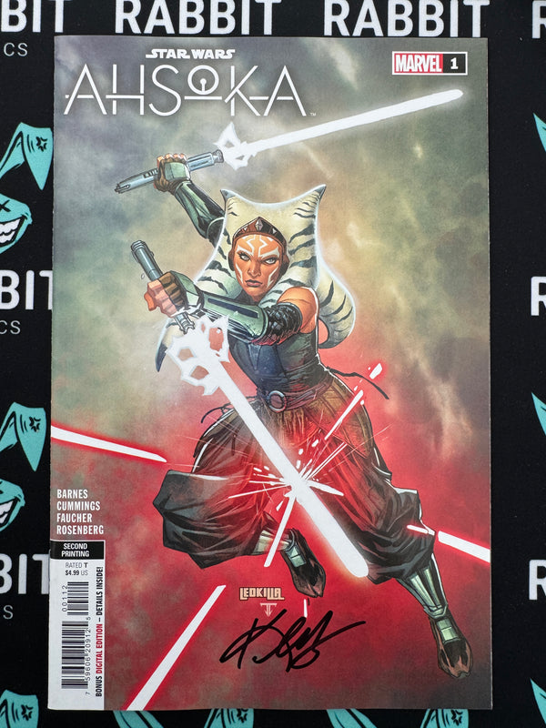 STAR WARS: AHSOKA #1 | KEN LASHLEY 2ND PRINTING VARIANT | SIGNED BY KEN LASHLEY