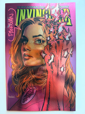 INVINCIBLE #1 | DAN PANOSIAN MEGACON ATOM EVE FOIL VARIANT | SINGED + REMARKED BY PANOSIAN