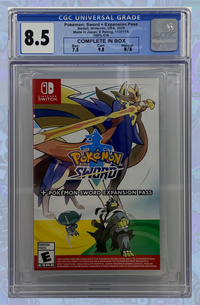 Pokemon: Sword + Expansion Pass Nintendo Switch CGC 8.5