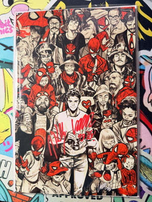 AMAZING SPIDER-MAN #1000 PEPE LARAZ NYCC EXCLUSIVE VIRGIN VARIANT | 2X SIGNED